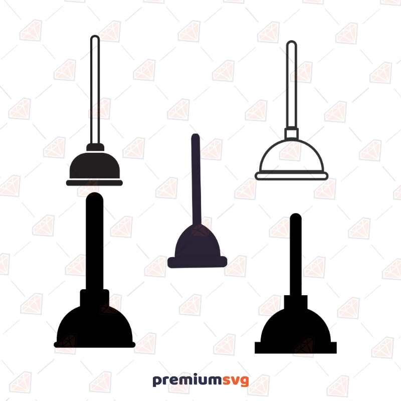 Toilet Plunger SVG, Plunger Clipart Cut Files Instant Download Vector Illustration Svg