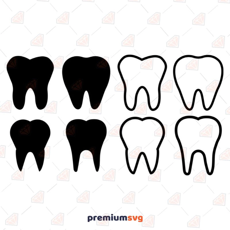 Tooth Bundle SVG, Teeth Bundle Vector Instant Download Health and Medical Svg