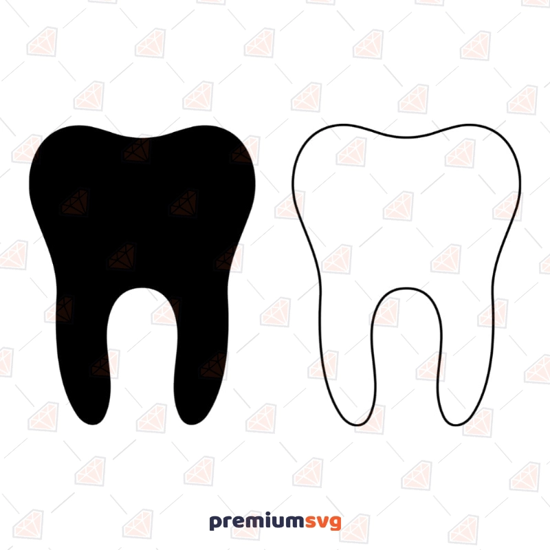Tooth SVG, Tooth Outline SVG Clipart Files Vector Illustration Svg