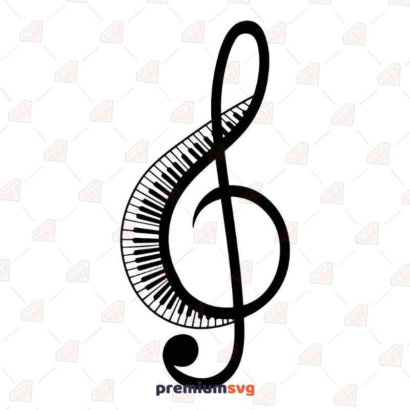 Treble Clef Piano Keyboard Svg Music SVG Svg