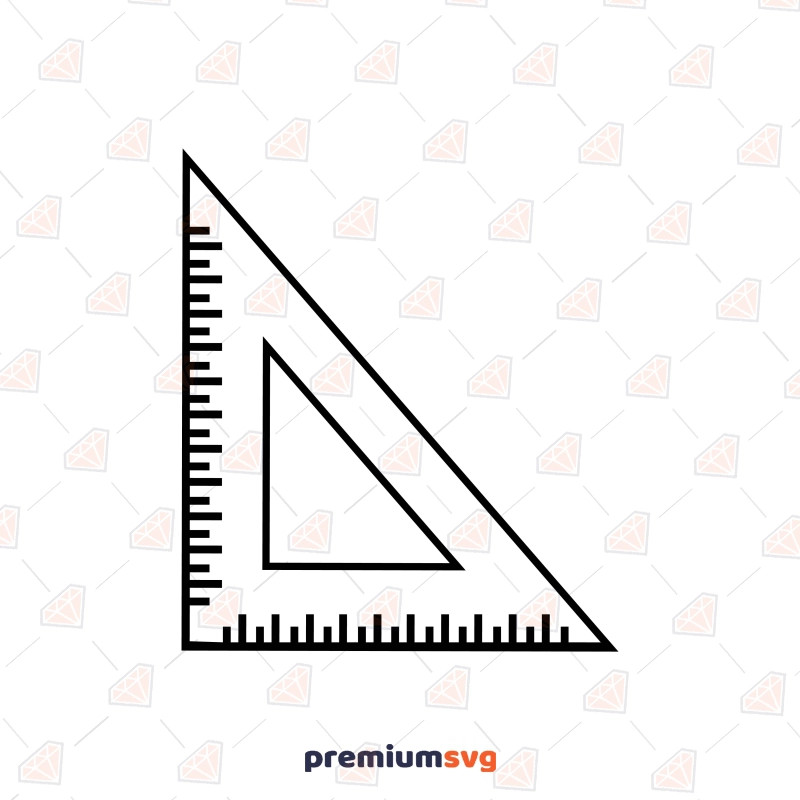 Triangle Ruler SVG Vector File, Measuring Tools SVG Clipart Icon SVG Svg