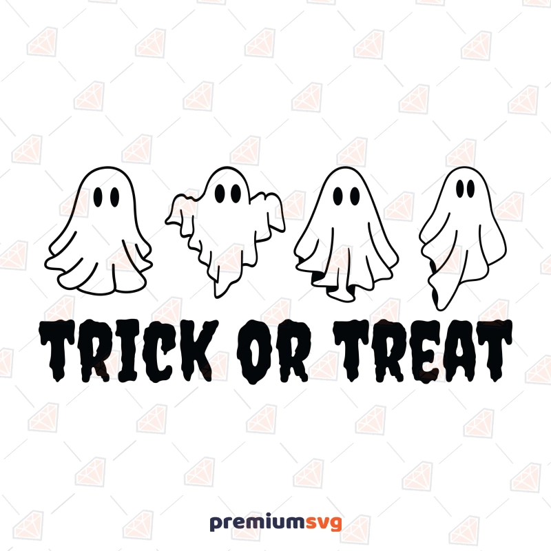 Trick Or Treat SVG with Halloween Ghosts Halloween SVG Svg
