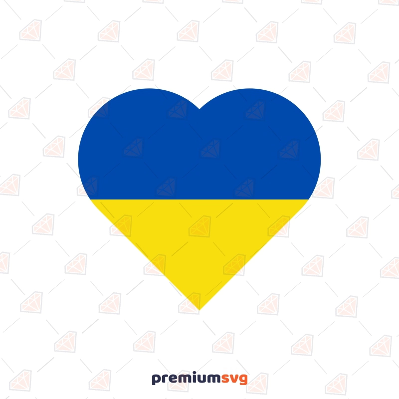 Free Ukraine Heart Flag SVG File Free SVG Svg