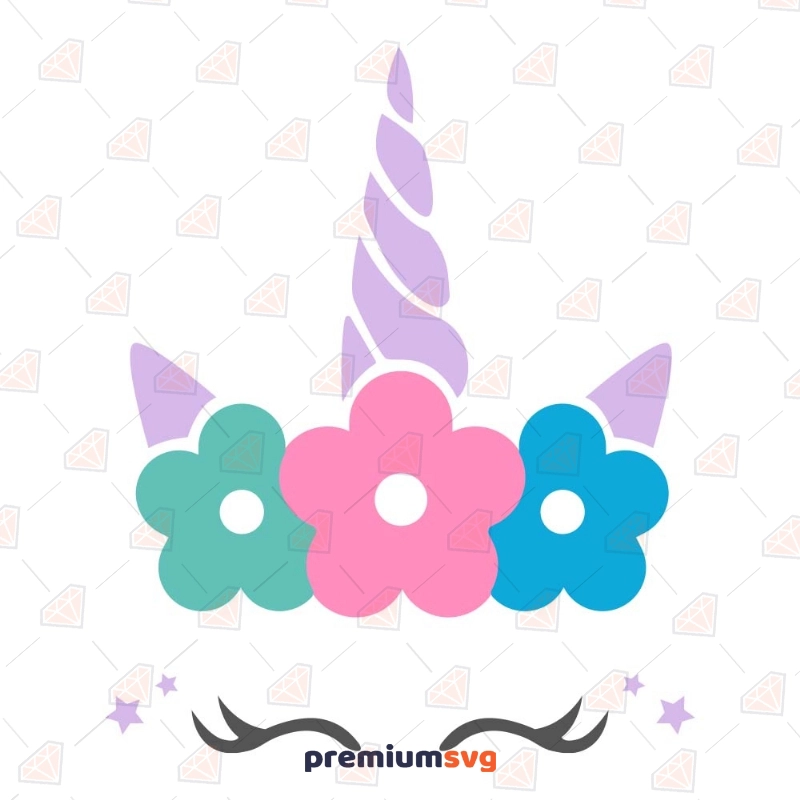 Unicorn Head SVG Cut File, Unicorn Face SVG Vector Cartoons Svg