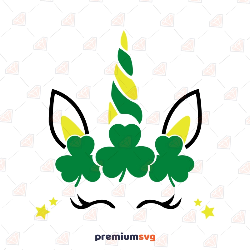 Unicorn Shamrock SVG, Irish Unicorn SVG Instant Download St Patrick's Day SVG Svg