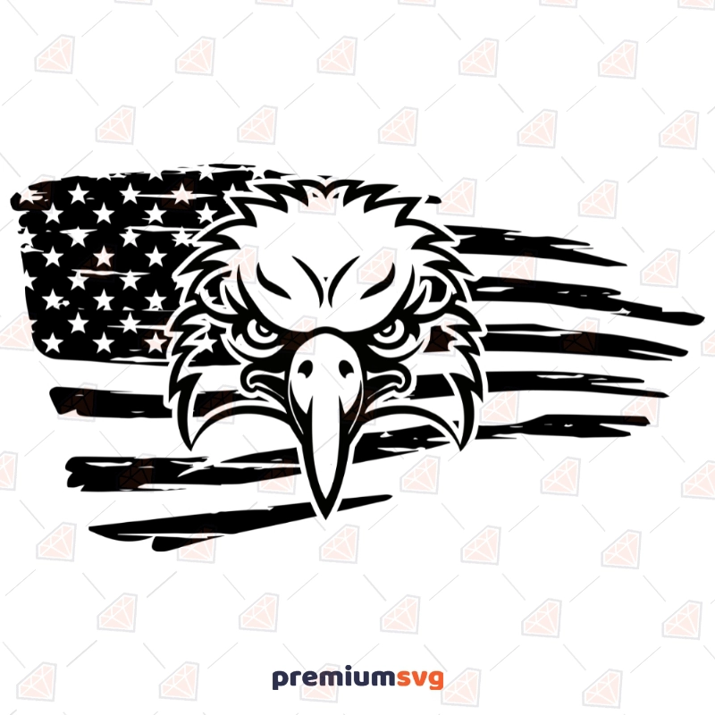 US Eagle Distressed Flag SVG | Patriotic Eagle Flag SVG USA SVG Svg