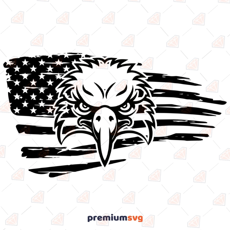 US Eagle Distressed Flag SVG, Patriotic Eagle Flag SVG