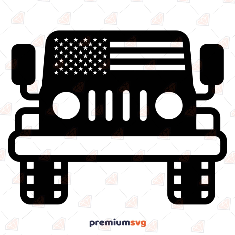 USA Jeep Flag SVG | American Jeep with Flag SVG USA SVG Svg