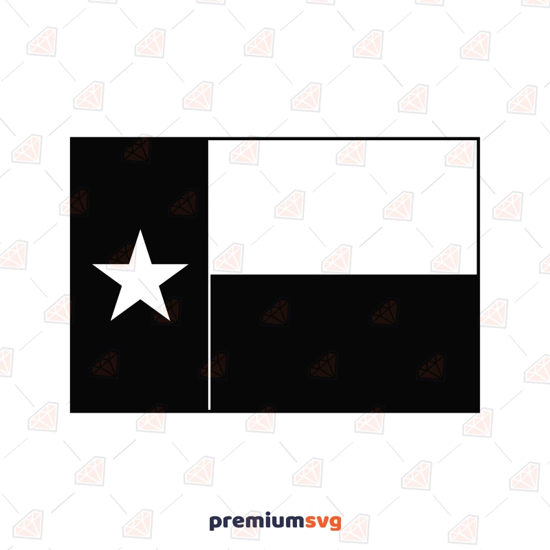 Texas Flag SVG Black and White, Cricut Files Texas SVG Svg