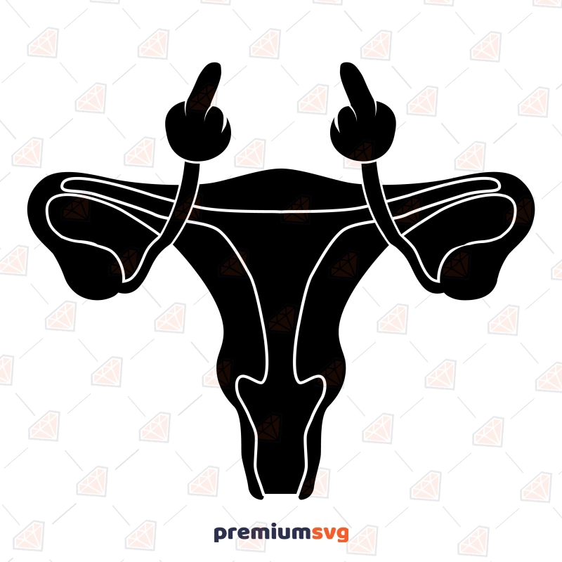 Uterus Middle Finger SVG Cut File Anatomy (Skeleton And Skull) Svg