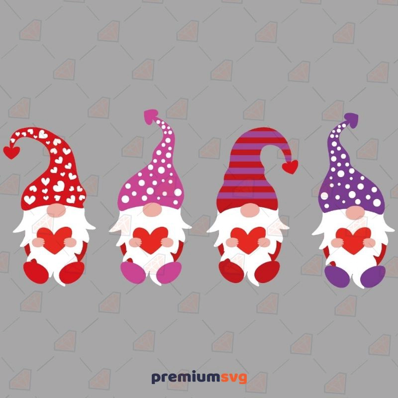 Cute Gnomes SVG, Valentine's Day SVG Digital Design Valentine's Day SVG Svg