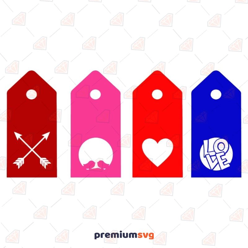 Valentine Tags SVG, Gift Tags SVG Instant Download Valentine's Day SVG Svg