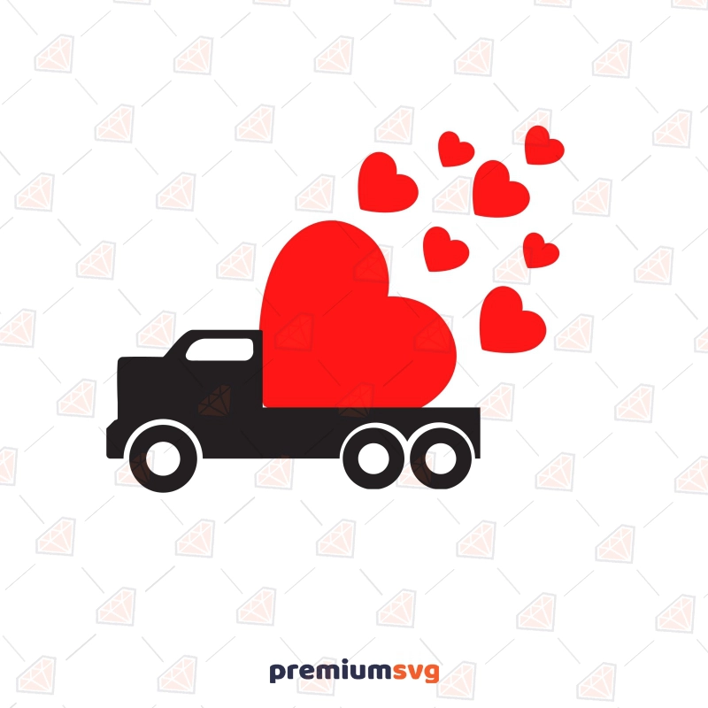 Valentine Heart Truck SVG, Heart Crush SVG Cut Files Valentine's Day SVG Svg