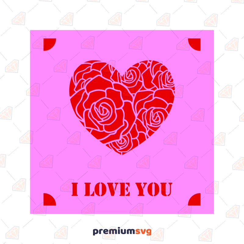 Valentine's Day Card SVG, Postcard Print SVG Vector Files Valentine's Day SVG Svg