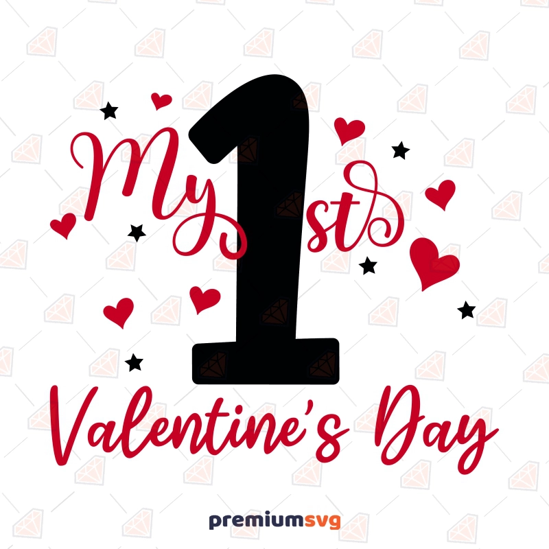My First Valentine's Day SVG For Baby Onesie, Instant Download Valentine's Day SVG Svg