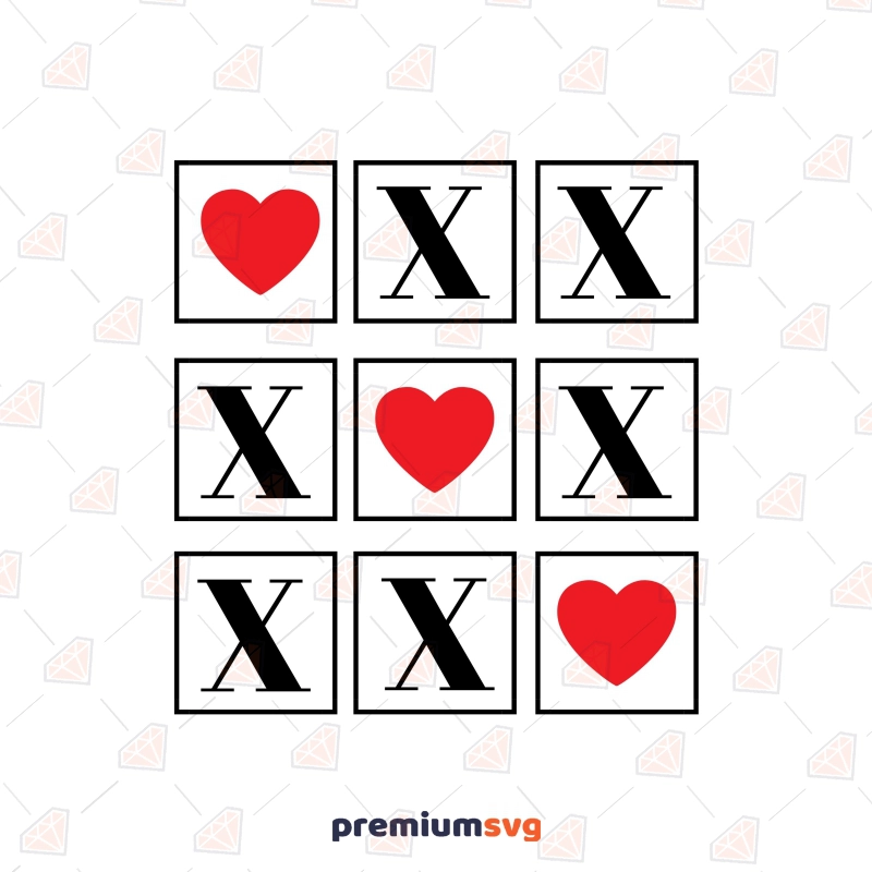 Valentines Tic Tac Toe SVG, Valentine's Day SVG Clipart Valentine's Day SVG Svg