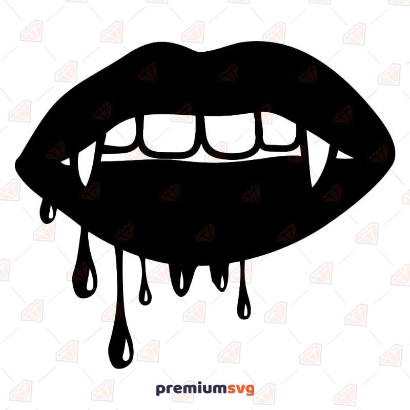 Vampire Dripping Lips SVG, Vampire Teeth SVG Clipart Halloween SVG Svg