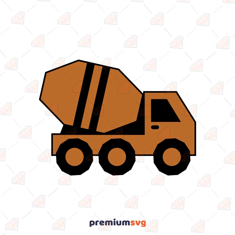 Concrete Mixer Truck SVG, Cement Truck SVG Cut and Clipart Files Vector Illustration Svg