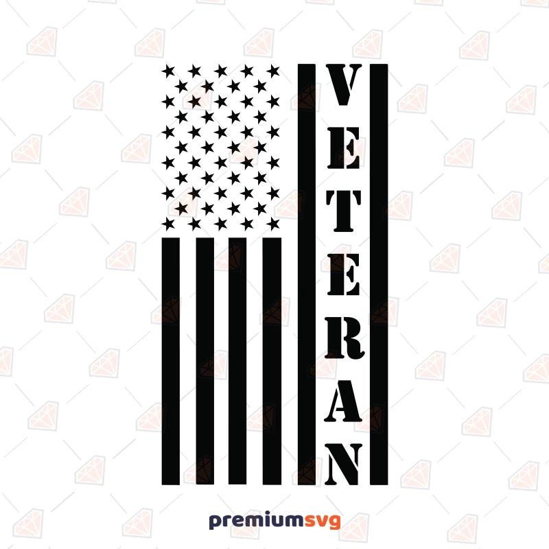 Vertical Veteran Flag SVG, Veteran Day SVG Cut File Veterans Day SVG Svg