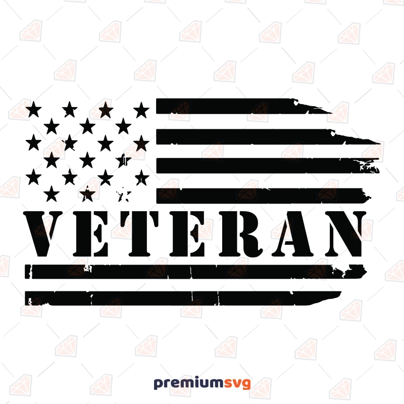 Veteran Day US Flag SVG, Distressed Veteran Flag SVG Cut File Veterans Day SVG Svg