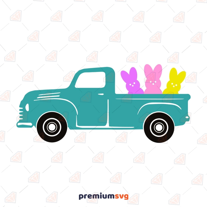 Vintage Truck Carry Peeps SVG, Easter Day SVG Cut File Easter Day SVG Svg