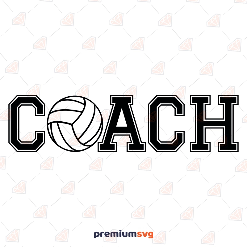 Volleyball Coach SVG Clipart Files, Coach Logo SVG Instant Download Volleyball SVG Svg