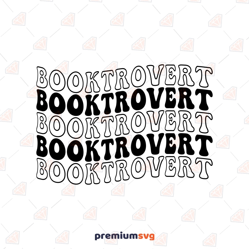 Wavy Booktrovert SVG for Shirt, Booktrovert SVG Vector Files T-shirt SVG Svg
