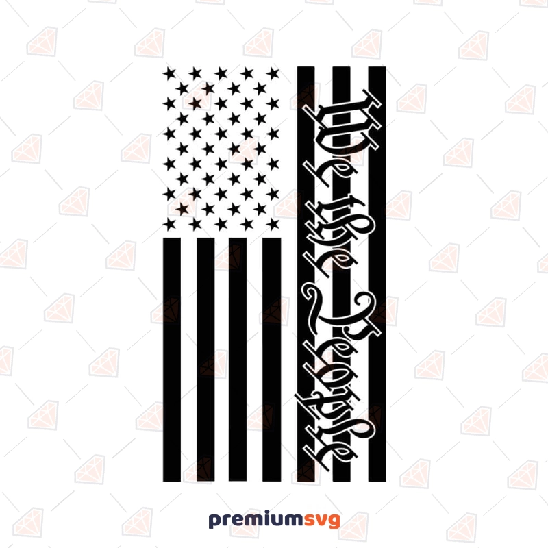 We The People Black USA Flag SVG USA SVG Svg
