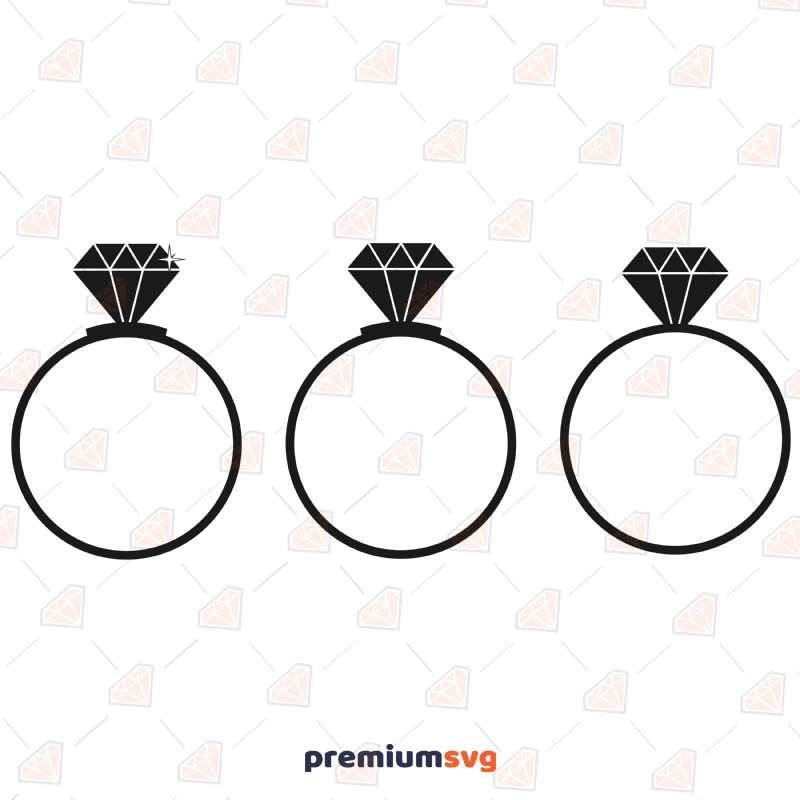 Wedding Diamond Ring SVG Cut File, Instant Download Wedding SVG Svg