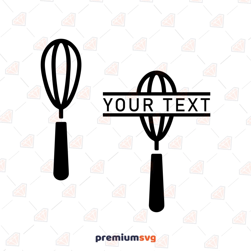 Whisk Vector & Whisk Monogram SVG Cut File Kitchen Utensils Svg