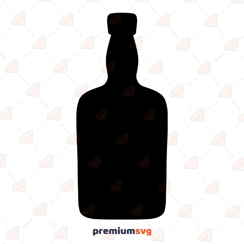 Whiskey Bottle Silhouette SVG Cut Files, Whiskey Bottle Vector Files Vector Illustration Svg