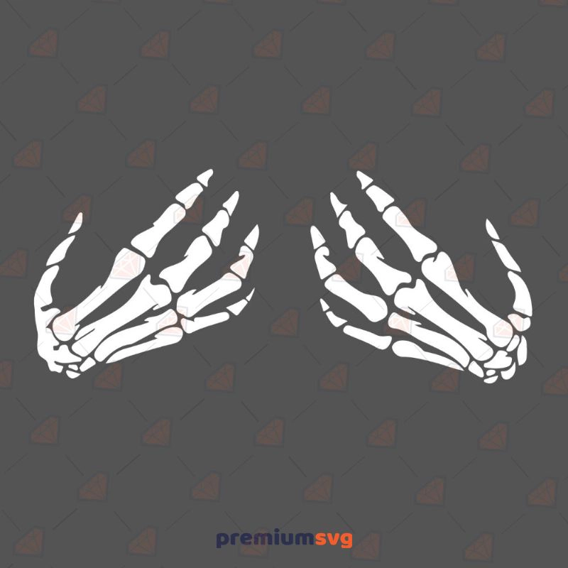 White Skeleton Boob Hands SVG Cut File