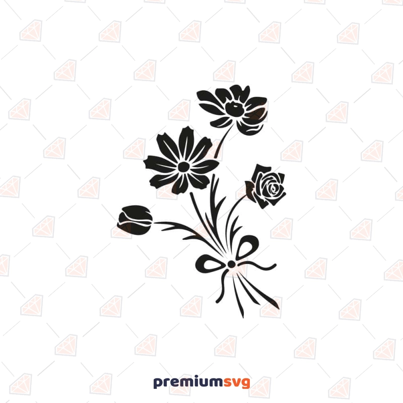 Wildflower Bouquet SVG, Bunch of Flowers SVG Flower SVG Svg