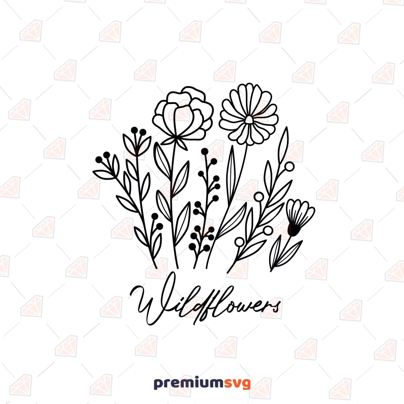 Wildflowers Bunch SVG, Wildflower Bouquet SVG Instant Download Flower SVG Svg