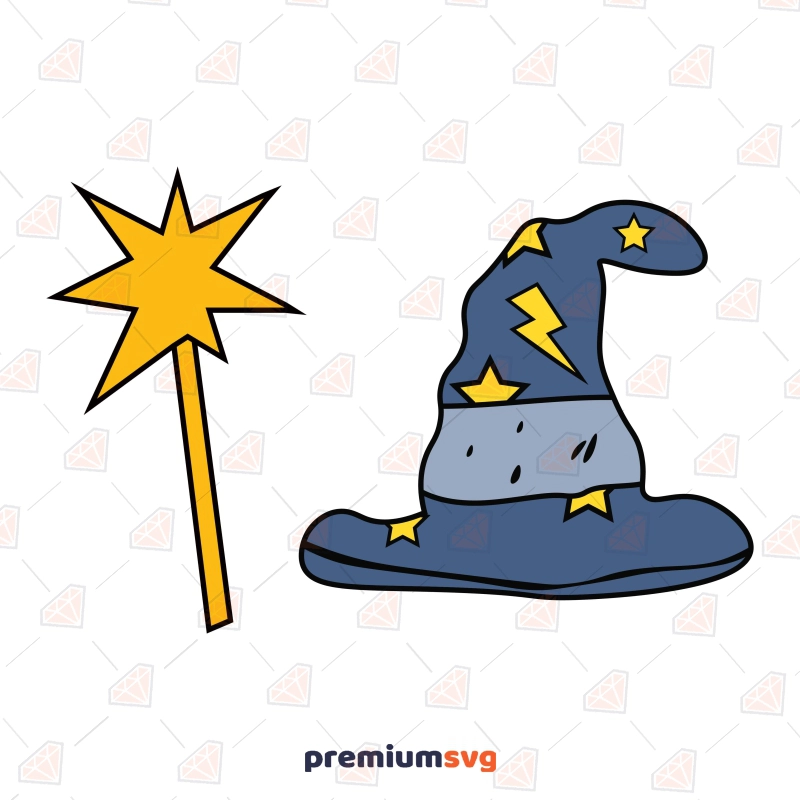 Wizard Hat SVG Cut Files, Wizard Hat Vector Instant Download Symbols Svg