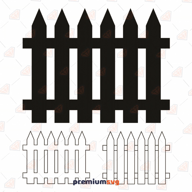 Wooden Picket Fence SVG Bundle, Fence Bundle Instant Download Vector Objects Svg