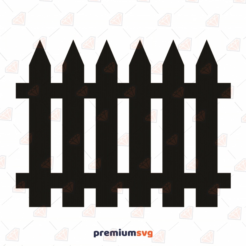 Wooden Picket Fence SVG Cut File, Instant Download Vector Objects Svg
