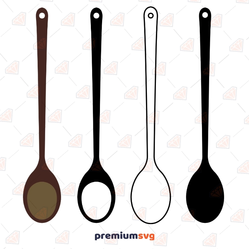 Wooden Spoon Svg Bundle | Kitchen Spoon Svg Clipart Cut Files Kitchen Utensils Svg