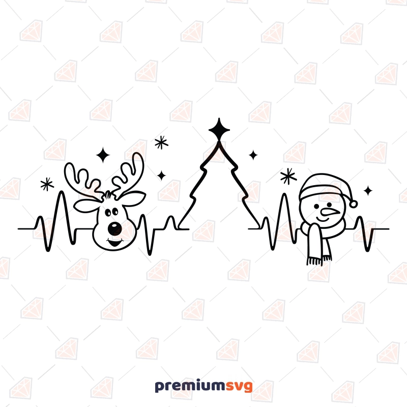 XMAS Heartbeat SVG, Christmas SVG Christmas SVG Svg