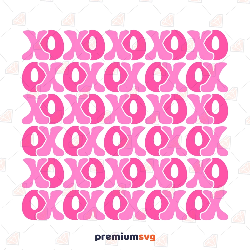 XOXO Pattern SVG, Seamless XOXO Pattern SVG Vector Files Valentine's Day SVG Svg