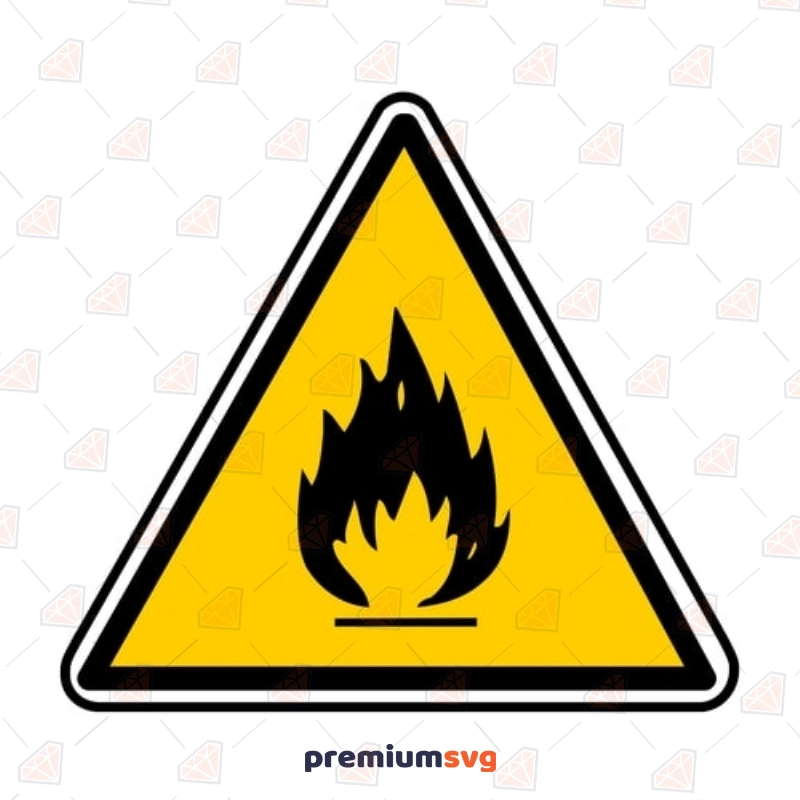 Yellow Fire Sign SVG Cut File, Sign Clipart Street Signs Svg