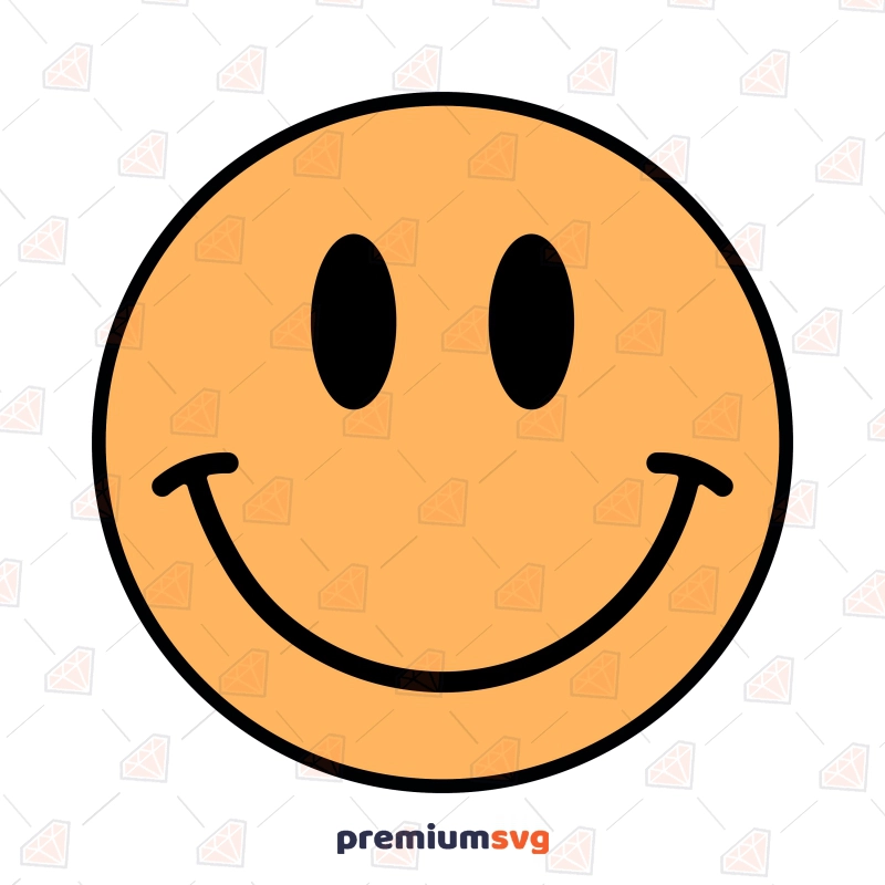 Yellow Smile Face SVG, Basic Smiley Icon SVG Digital Download Vector Illustration Svg