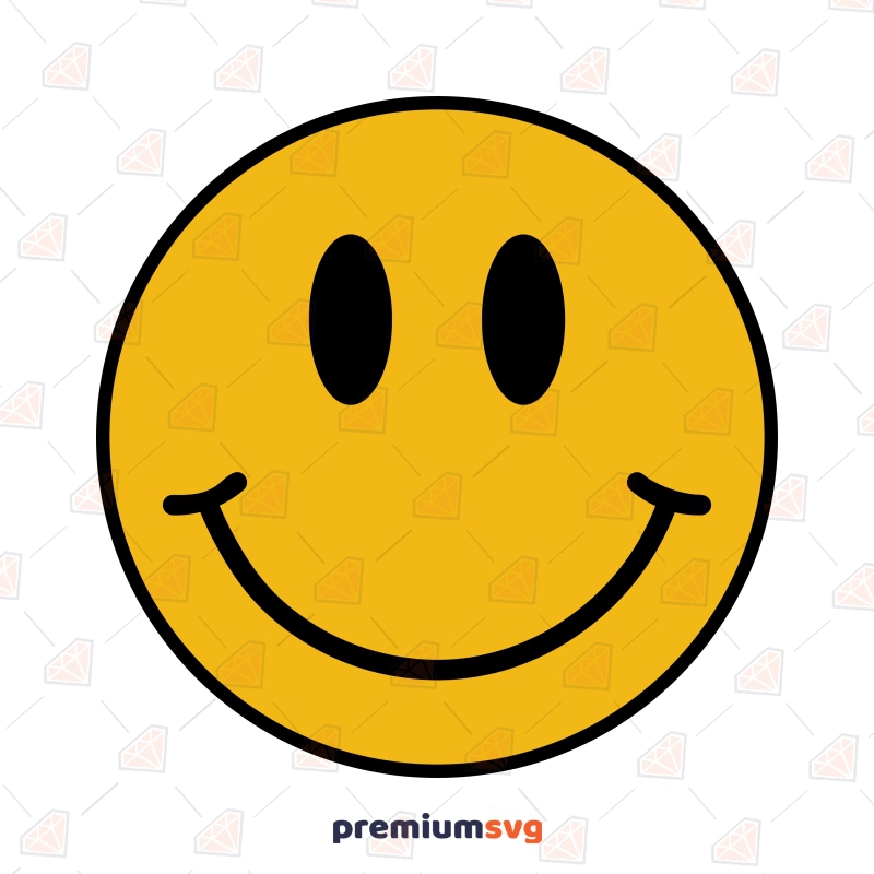 Yellow Smiley Face Emoji Outline SVG, Smiley Vector Files Smiley Face SVG Svg