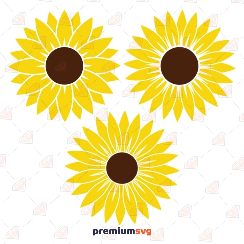 Yellow Sunflower Bundle SVG Cut Files Sunflower SVG Svg