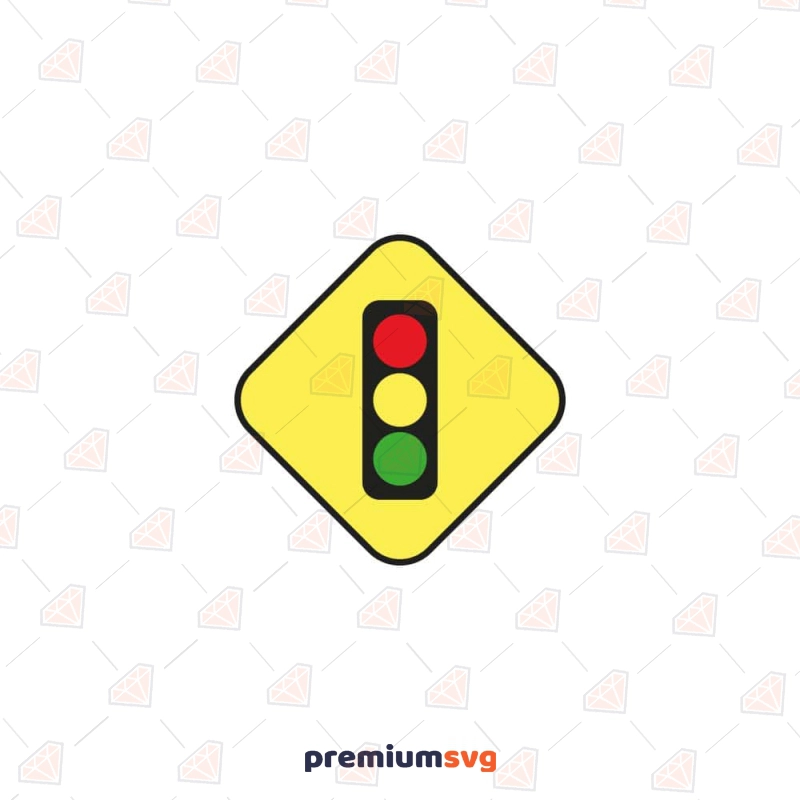 Yellow Traffic Light Sign SVG Cut File Street Signs Svg