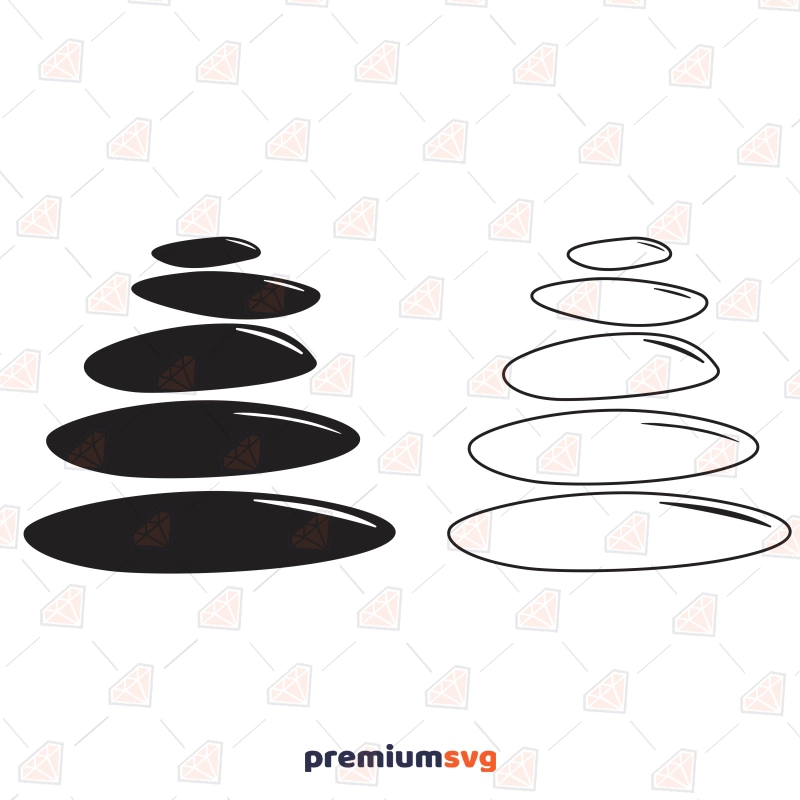 Zen Stone SVG Cut and Clipart File, Zen Stone Vector Instant Download Vector Illustration Svg