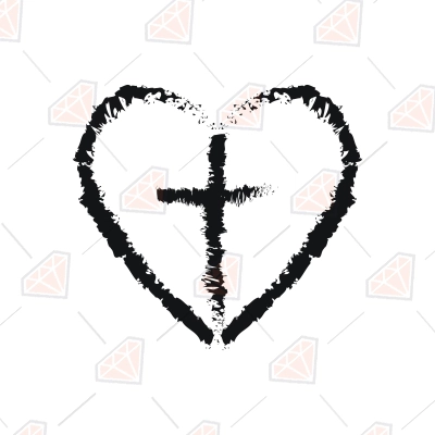 Heart with Cross Inside SVG, Heart Cross SVG Cut File | PremiumSVG