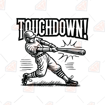 Baseball Touchdown SVG, Baseball SVG | PremiumSVG