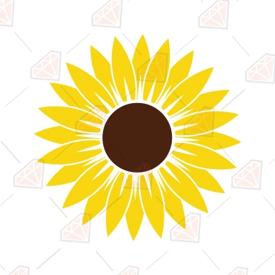 Basic Yellow Sun Flower SVG Cut File for Cricut & Silhouette | PremiumSVG