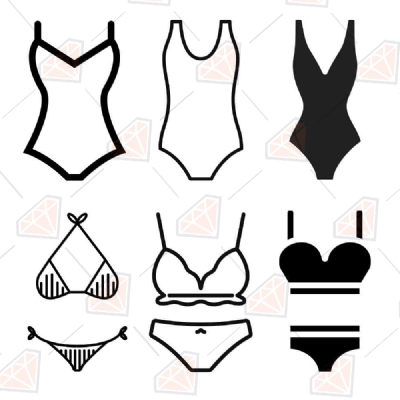 Bikini & Swimsuit Bundle SVG File, Swimsuits Instant Download | PremiumSVG